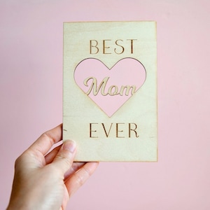 Beste moeder ooit kaart, cadeau voor moeder, Moederdag Display Card, gepersonaliseerde moeder cadeau, moeder verjaardagskaart, beste moeder houten kaart