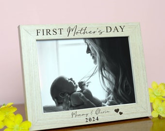 Personalized First Mother's Day Picture Frame, Thoughtful Gift for New Mom, Mom Picture Frame, First Mother's Day Gift, Custom Mom Gift