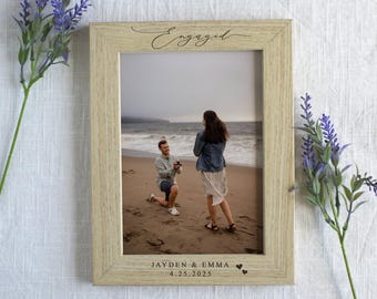 Engaged Picture Frame, Personalized Engagement Gift, Engagement Keepsake Gift, Engaged Photo Frame Gift for Engaged Couple