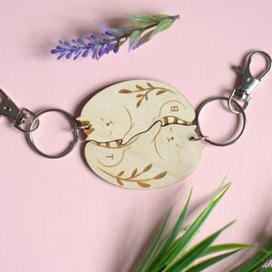 Personalized Couples Keychain Set Interlocking Cat Keychain Custom Anniversary Gift Matching Couple Gift