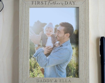 Marco de fotos para el primer día del padre, regalo para papá, regalo para él, regalo del día del padre, regalo personalizado para papá, regalo para papá nuevo, marco para papá y abuelo.