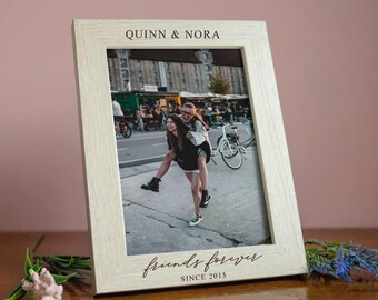 Presente para melhor amigo, moldura personalizada para melhores amigos, moldura para fotos gravada para lembrança de amigos, moldura gravada para melhores amigos, presente de amizade personalizado