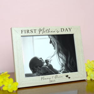 Personalized First Mother's Day Picture Frame, Thoughtful Gift for New Mom, Mom Picture Frame, First Mother's Day Gift, Custom Mom Gift