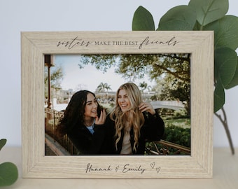 Regalo de foto personalizado para hermana, marco de fotos personalizado para cumpleaños de hermana, marco de fotos grabado, regalo para hermana, regalo de recuerdo, marco para hermano