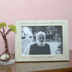 Sympathy Gift Photo Frame Personalized Memorial Gift for Loss of Loved One In Memory Picture Frame