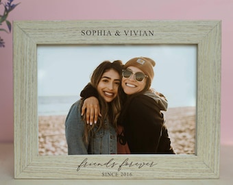 Presente para melhor amigo, moldura personalizada para melhores amigos, moldura para fotos gravada para lembrança de amigos, moldura gravada para melhores amigos, presente de amizade personalizado