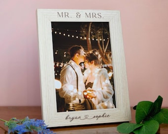 Marco de fotos de boda personalizado: regalo con foto de pareja grabada