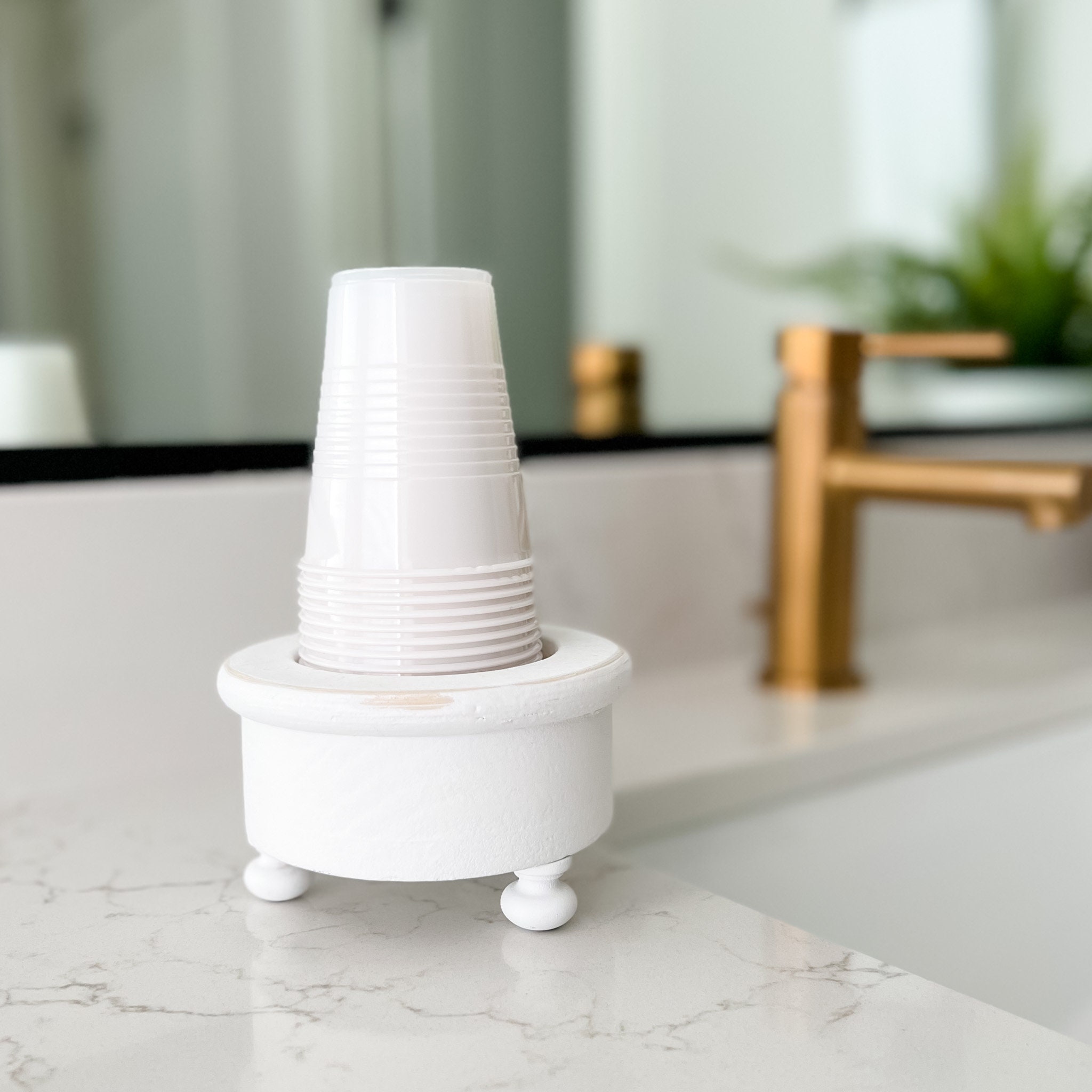 Bathroom Cup Dispenser 3 Oz Cups Vanity Cup Holder Storage - Etsy