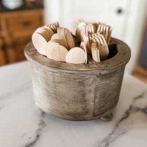 Farmhouse Style Utensil Holder | flatware silverware caddy | utensil holder for kitchen | kitchen organization | farmhouse lover gift