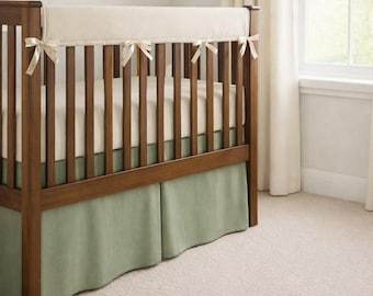 Benutzerdefinierte Leinenmischung Krippe Rock | Kinderbett Rock | Neutral Kinderzimmer Bettwäsche | Handgemachte Krippe Rock | Mehrere Farben erhältlich