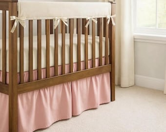 Benutzerdefinierte Leinenmischung Krippe Rock | Kinderbett Rock | Baby Mädchen Kinderzimmer Bettwäsche | Handgemachte Krippe Rock | Mehrere Farben erhältlich. Taillierte Passform