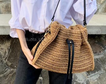 Belle Raffia Bag Crochet Pattern PDF, Bucket Bag Video Tutorial, DIY Summer Purse Masterclass, Handmade Crochet Handbag