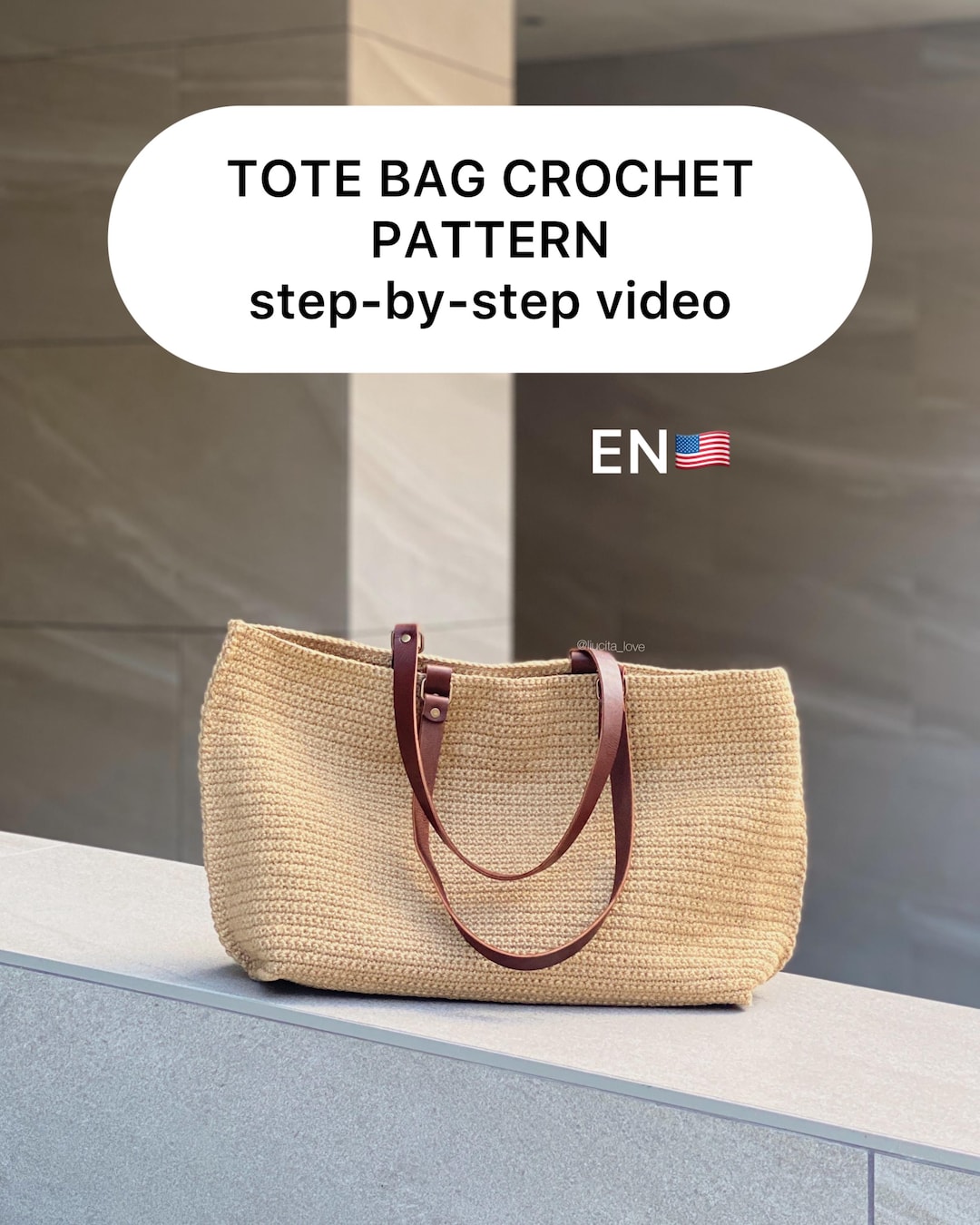 Crochet Tote Bag Pattern – Jute Summer Shopper DIY, Video Tutorial for ...