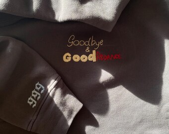 Juice WRLD Inspired Hoodie, “Goodbye and Good Riddance” Handmade Embroidered Streetwear Sweatshirt