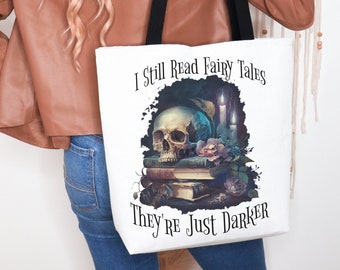 Book Lover Tote,Booktok Merch,Dark Academia Tote,Dark Fairycore,Dark Floral,Book Loving,Witchy Tote Bag,Everyday Tote Bag,Reader Tote,ACOTAR