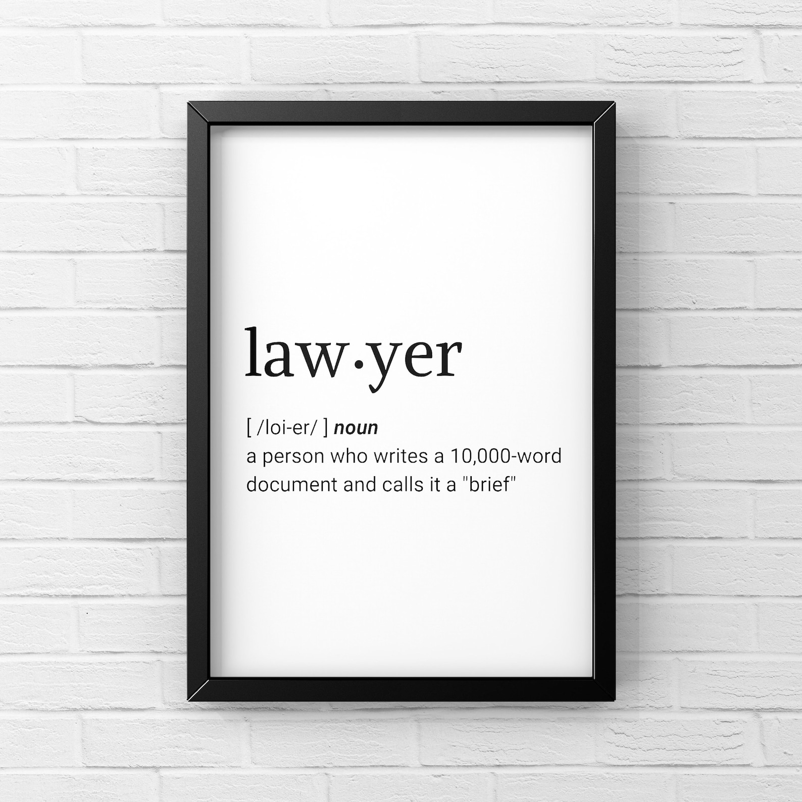 Lawyer Dictionary Definition Digital Print, Quote, Designs, Typography