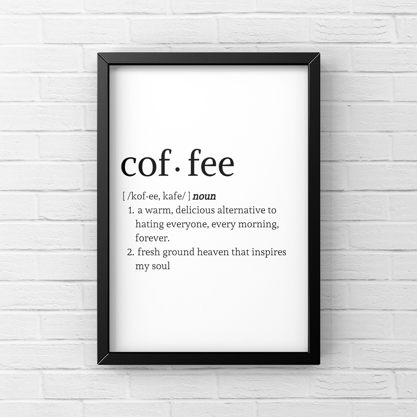Coffee Dictionary Definition Digital Print, Quote, Designs, Typography, Printables, Instant