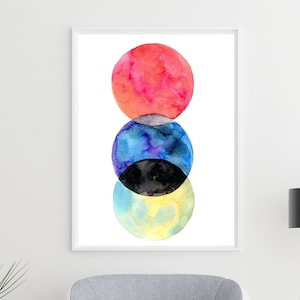Phases Watercolor Print and Downloadable Wall Art