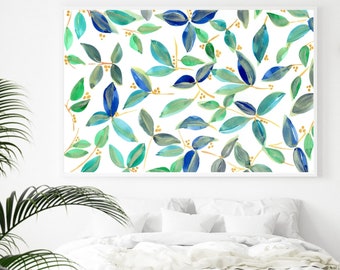 Botanical Paper Watercolor Painting Downloadable Digital Wall Art and Home Decor