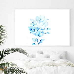 Blue Hydrangea Watercolor Painting Downloadable Print Digital Wall Art