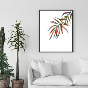Multicolor Palm Watercolor Opaque Digital Download Painting Wall Art