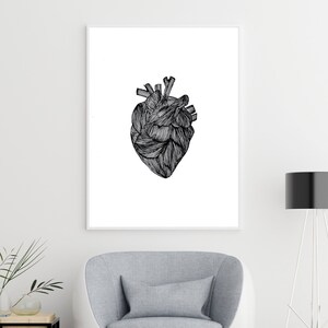 Heart Line Design Downloadable Digital Print Wall Art and Home Decor