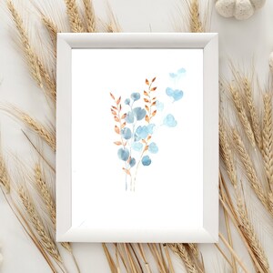Delicate Sprigs Watercolor Painting Downloadable Digital Art Home Decor
