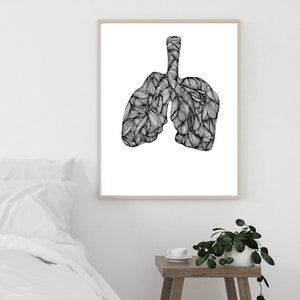 Lungs Line Design Downloadable Digital Wall Art and Home Decor