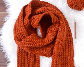 Patrón de bufanda de crochet con video: bufanda de crochet fácil para mujeres, hombres, adolescentes y niños: ¡idea perfecta para regalo de crochet!