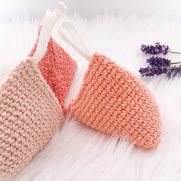 CROCHET PATTERN, Pyramid Lavender Bag, Gift Idea, Housewarming Gift, Mother's Day Gift, Teacher Gift, Lavender Sachet, Pouch, DIY Gift Idea