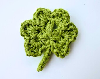 Patrón de TRÉBOL DE GANCHILLO, Guirnalda de trébol de ganchillo, Broche de trébol de ganchillo, Patrón de ganchillo del Día de San Patricio, Aplique de trébol