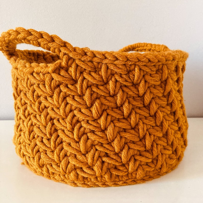 CROCHET BASKET, Crochet Pattern, Chunky Basket, Crochet Storage, Unique Crochet Basket, Crochet for Home image 2