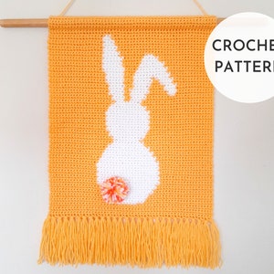 CROCHET PATTERN, Easter Crochet Pattern, Crochet Wall Hanging, Crochet, Easter DIY, Easter Home Decor, Crochet Bunny, Crochet Wall Decor image 1