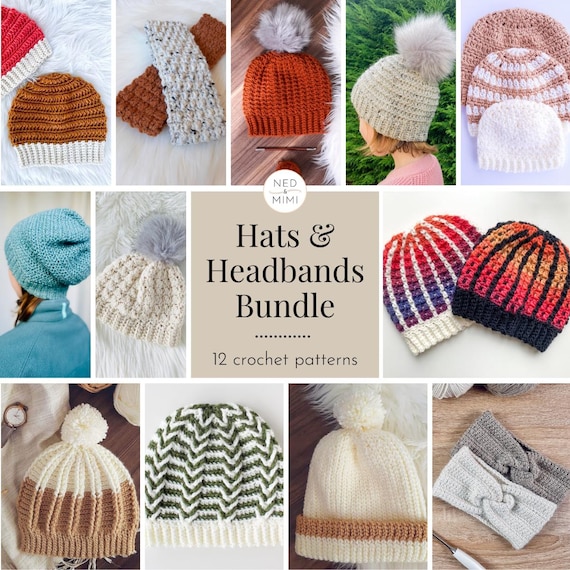 Crochet Hat Pattern Bundle, PDF Crochet Patterns, Crochet  display picture 1
