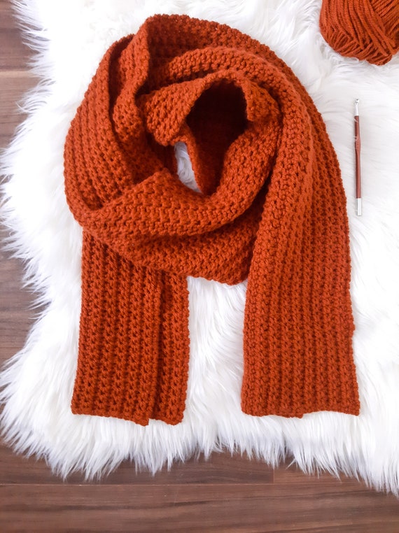 Crochet Scarf Pattern with Video - Easy Crochet Scarf for Women, Men, Teens and Children - Perfect Crochet Gift idea!