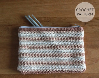 CROCHET PATTERN, Crochet Zipper Pouch, Crochet Pouch Pattern, Crochet Clutch Pattern, DIY Zipper Pouch, Crochet Clutch, Crochet Pouch