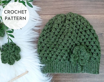 CROCHET HAT PATTERN, Crochet Shamrock, Shamrock Hat Pattern, St. Patrick's Day Hat Pattern, St. Patrick's Day Crochet