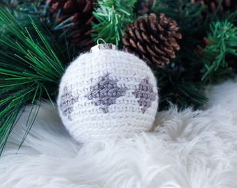 Little Diamonds CROCHET BAUBLE, Christmas Crochet, Ornament, Decoration, Holiday, Handmade