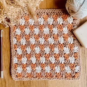 GRANNY SPIKE STITCH Crochet Pattern, Crochet Blanket Square, Washcloth, Tea Towel, Kitchen Crochet, Crochet Gift Idea, Autumn Crochet