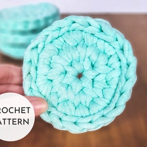 CROCHET PATTERN, Crochet Coaster Pattern, Easy Crochet Coaster, DIY Coaster, T-Shirt Yarn Crochet Pattern, Chunky Crochet Coaster