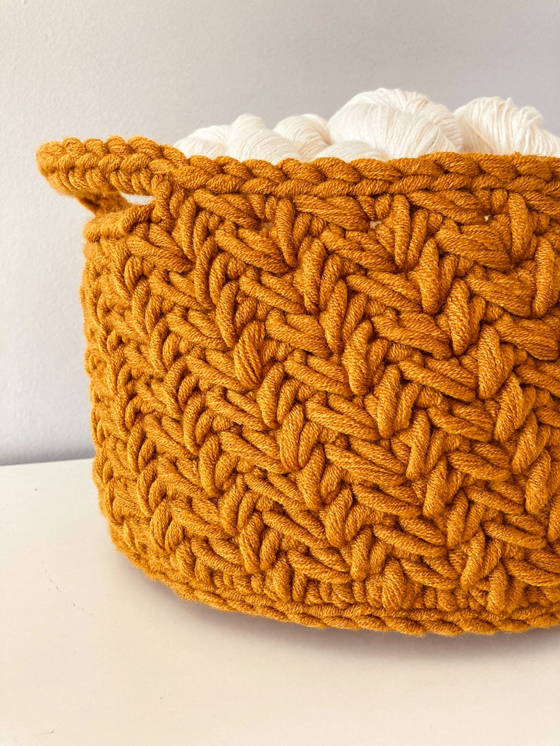 CROCHET BASKET, Crochet Pattern, Chunky Basket, Crochet Storage, Unique Crochet Basket, Crochet for Home image 6