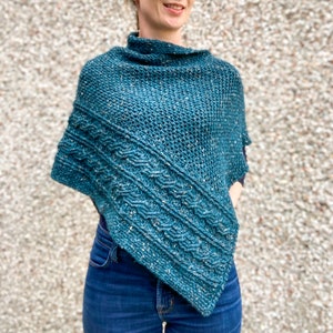 CROCHET PONCHO pattern, Crochet Cables, Crochet Poncho For Women, Crochet Shrug, Plus Sizes, Rectangle