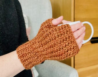 Crochet Fingerless Gloves Pattern 7 Sizes, Fingerless Mittens