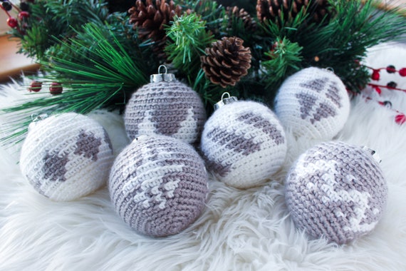 CROCHET BAUBLE BUNDLE, Christmas Crochet, Ornament, Decoration, Holiday, Handmade