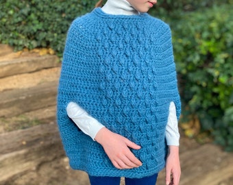 CROCHET CHILD PONCHO pattern, Crochet Cape, Crochet Poncho For Child, Crochet Cape for Child, Kids, Girls, Crochet Capelet, Chunky Poncho