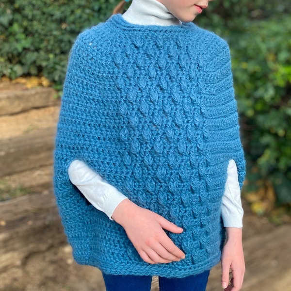 CROCHET CHILD PONCHO pattern, Crochet Cape, Crochet Poncho For Child, Crochet Cape for Child, Kids, Girls, Crochet Capelet, Chunky Poncho