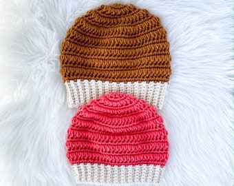 CROCHET BEANIE PATTERN, Easy Crochet Hat, Toque, Top Down, Beginner, Baby, Kids, Woman, Man