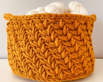 CROCHET BASKET Pattern + Video, Crochet Pattern, Chunky Basket, Crochet Storage, Crochet for Home