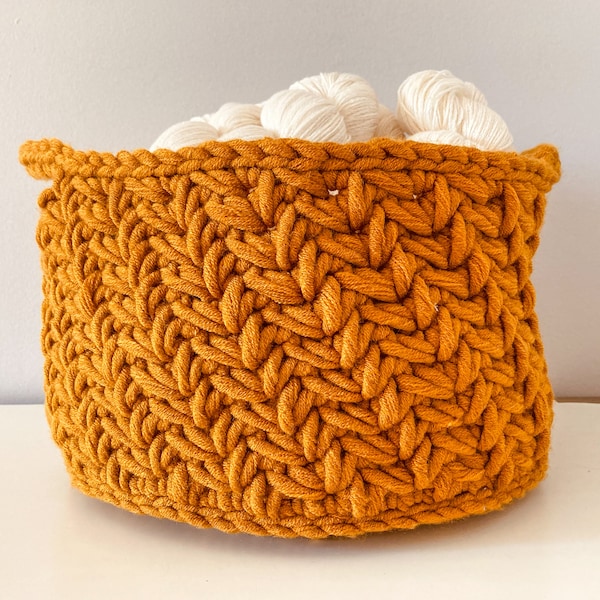 CROCHET BASKET, Crochet Pattern, Chunky Basket, Crochet Storage, Unique Crochet Basket, Crochet for Home