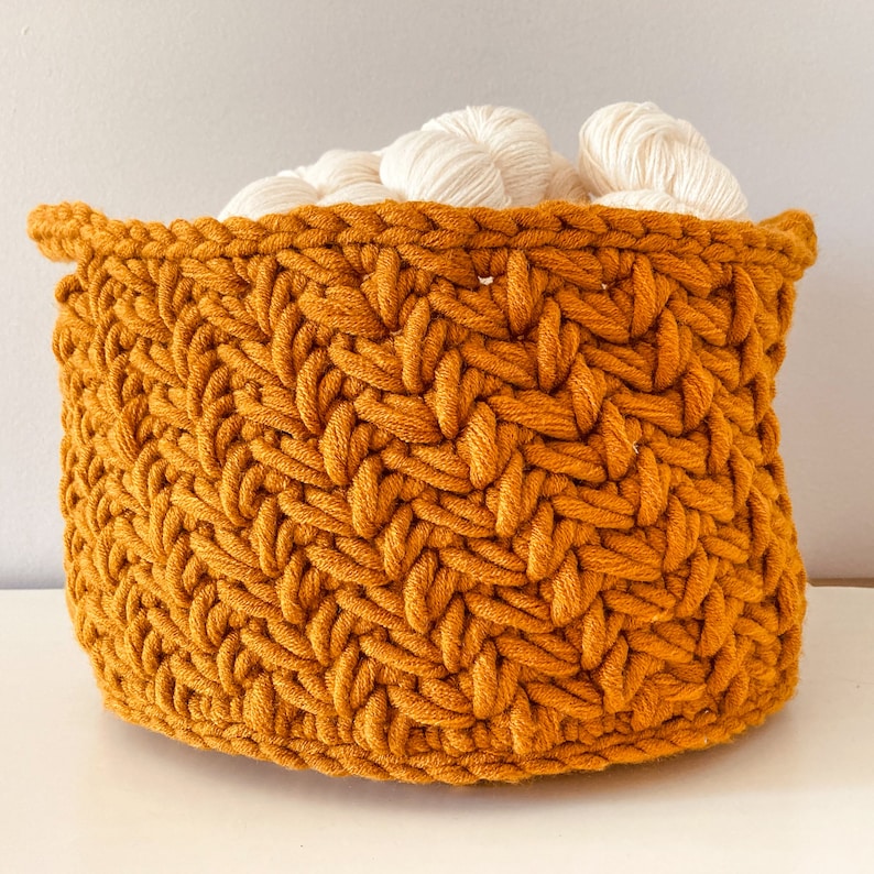 CROCHET BASKET, Crochet Pattern, Chunky Basket, Crochet Storage, Unique Crochet Basket, Crochet for Home image 1